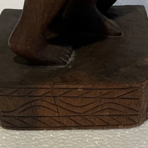 Hand Carved Bookend Wood Native IGOROT Philippines Hunter 12” Figurine - Picture 6 of 8